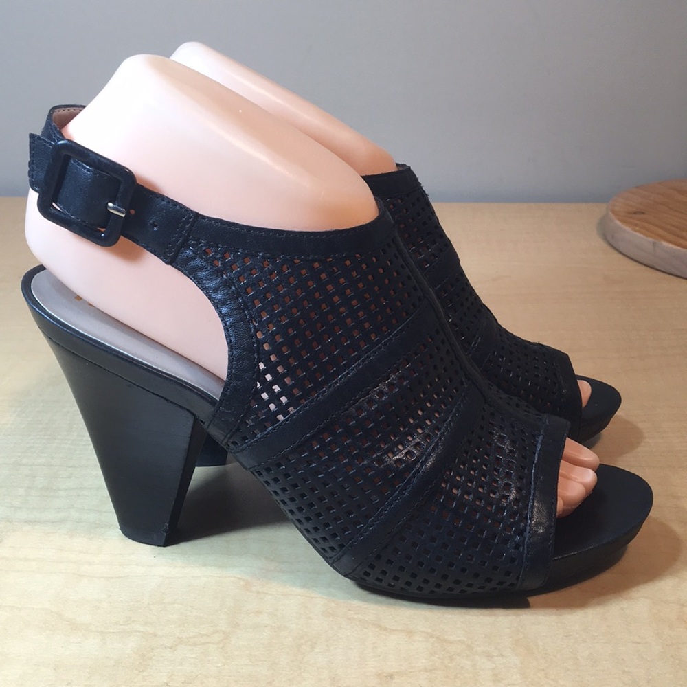 perforated heeled sandal shoe